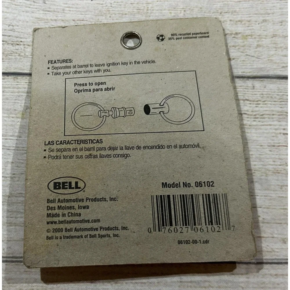 NEW Bell Brass Quick Release Key Holder Leave Ignition Key In Car Tub9